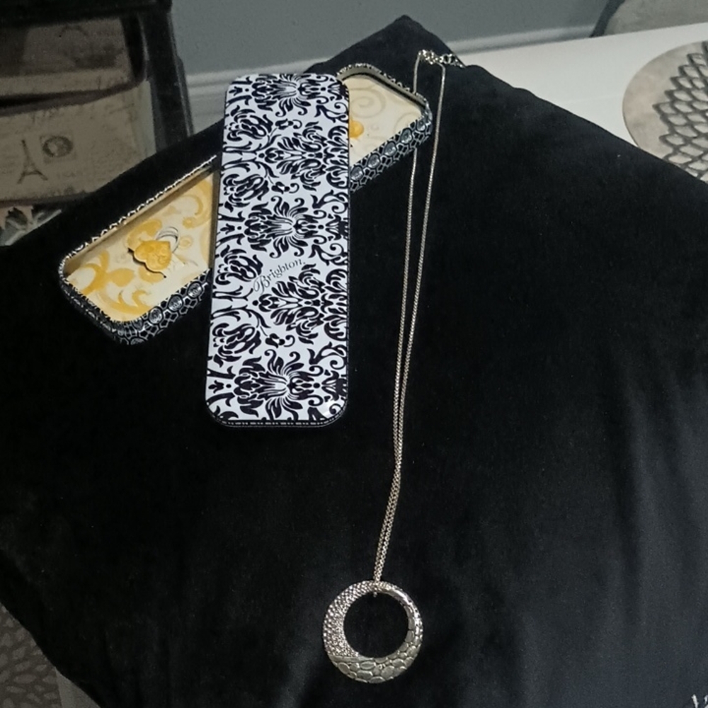 Brighton Silver Tone Necklace with Circular Pendant
